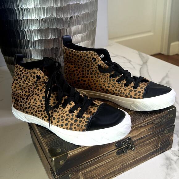 Olivia Miller High-Top Sneakers in Cheetah Print - Picture 1 of 9